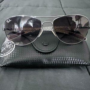Ray-Ban Aviator - Gunmetal and Brown Sunglasses